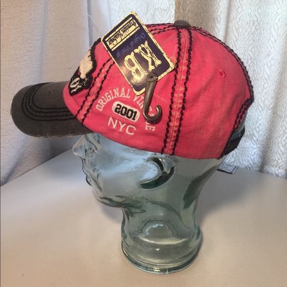 Pink "Americana" Caps w/ Black Stitching - Picture 11 of 12